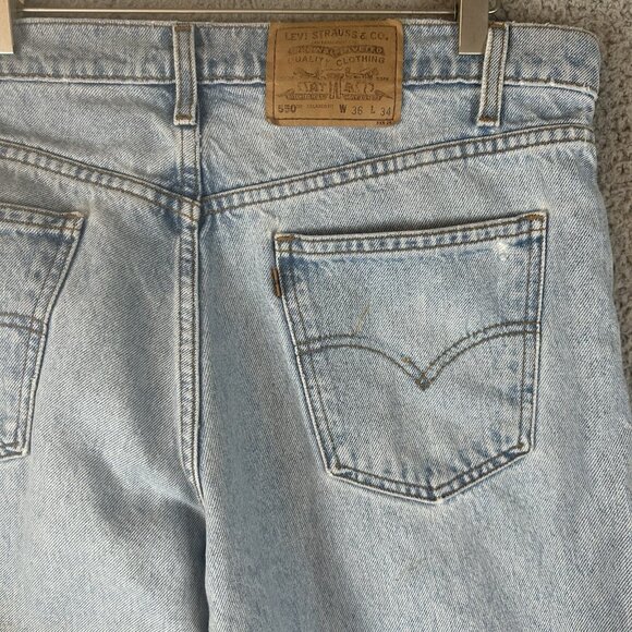 Vintage Orange Tab Levis 550 Jeans Relaxed Fit Men's 34x32 Denim - Picture 7 of 9